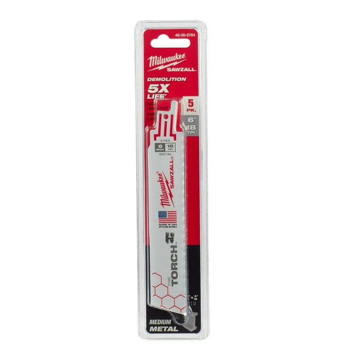 Milwaukee Tool Power Tools Accessories Milwaukee 6 in. 18 TPI THE TORCH™ SAWZALL® Blade 5PK