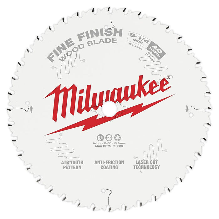 Milwaukee Tool Milwaukee 8-1/4 in. 40T Fine Finish Circular Saw Blade