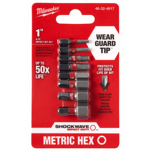 Milwaukee Tool Milwaukee 8-Piece SHOCKWAVE™ 1 in. Impact Metric Hex Insert Bit Set 3PK