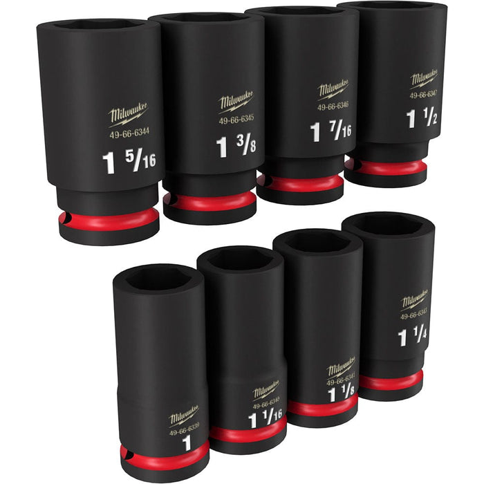 Milwaukee Tool Accessories Milwaukee 8PC SHOCKWAVE™ Impact Duty™ 3/4" Drive SAE Deep 6 Point Socket Set