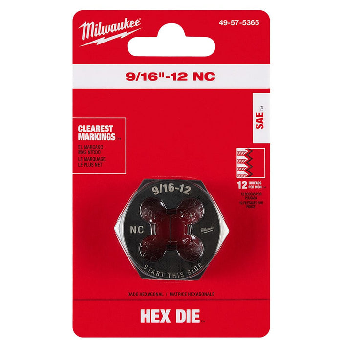 Milwaukee Tool Accessories Milwaukee 9/16"-12 NC 1-7/16" Hex Threading Die