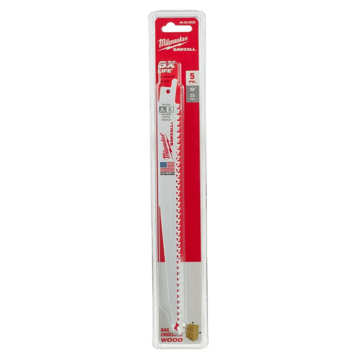 Milwaukee Tool Power Tools Accessories Milwaukee 9 in. 5 TPI SAWZALL® Blades 5PK