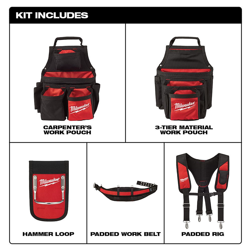 Milwaukee Contractor Work Belt with Suspension Rig