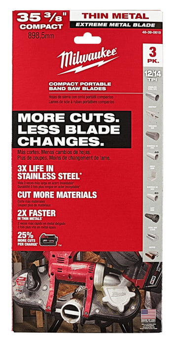 Milwaukee Tool Power Tools Accessories Milwaukee Extreme Thin Metal Band Saw Blades 3PK Compact