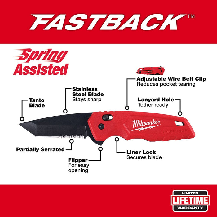 Milwaukee Tool Milwaukee FASTBACK™ Spring Assisted Folding Knife