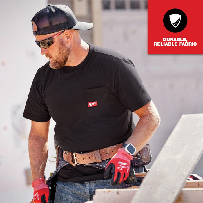 Milwaukee Tool Apparel and Safety Gear Milwaukee GRIDIRON™ Pocket T-Shirt - Short Sleeve Black 2X