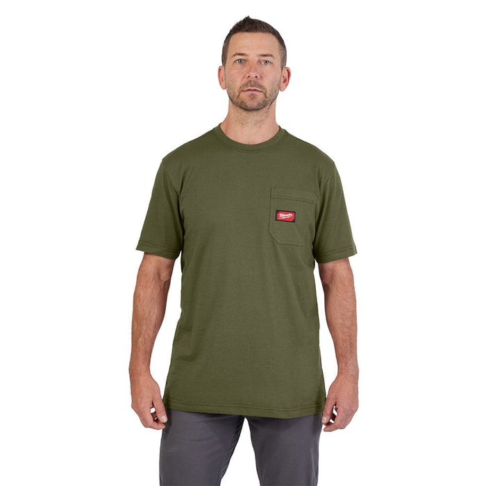 Milwaukee Tool Apparel and Safety Gear Milwaukee GRIDIRON™ Pocket T-Shirt - Short Sleeve Green L