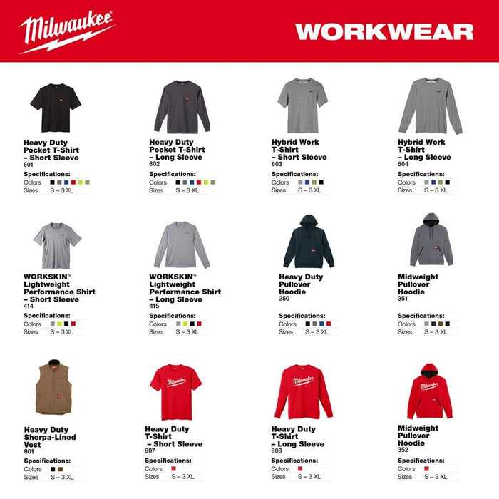 Milwaukee Tool Apparel and Safety Gear Milwaukee Heavy Duty T-Shirt - Short Sleeve Logo Red 2X