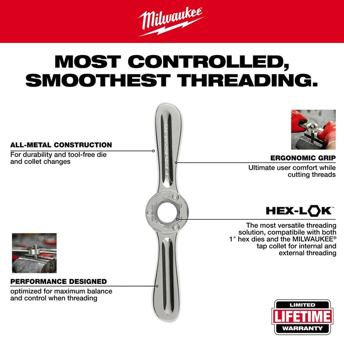 Milwaukee Tool Accessories Milwaukee Hex-LOK™ 2-in-1 Tap and Die Threading Handle & Tap Collet