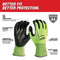 Milwaukee Tool Milwaukee High Visibility Cut Level 4 Polyurethane Dipped - L