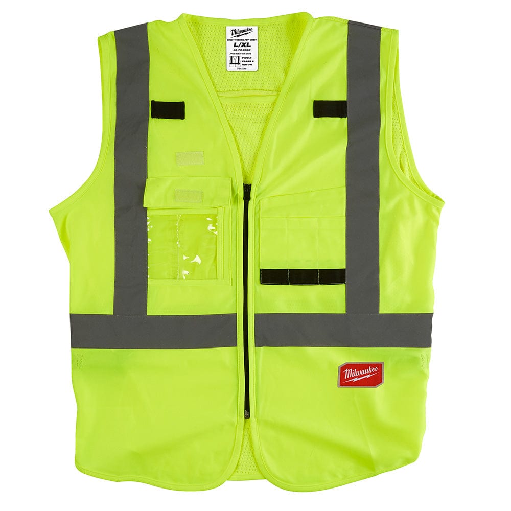 Milwaukee Tool Apparel and Safety Gear Milwaukee High Visibility Yellow Safety Vest - L/XL (CSA)