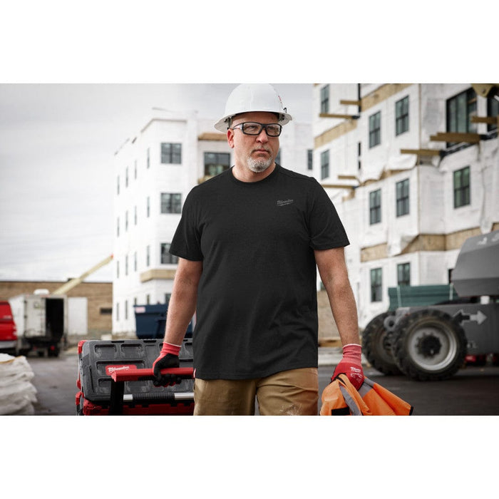 Milwaukee Tool Apparel and Safety Gear Milwaukee Hybrid Work Tee - Short Sleeve - Black M