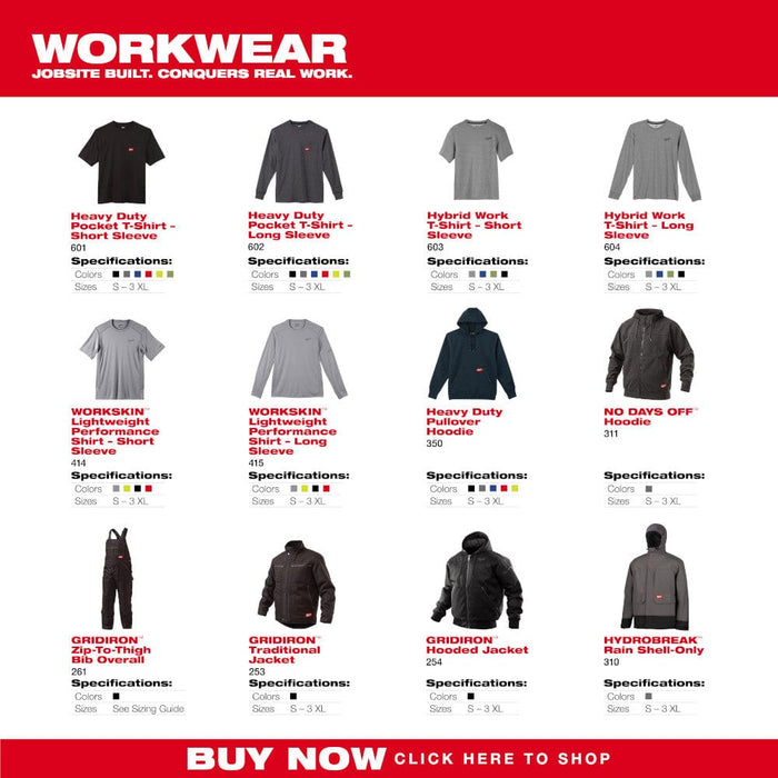 Milwaukee Tool Apparel and Safety Gear Milwaukee Hybrid Work Tee - Short Sleeve - Black M