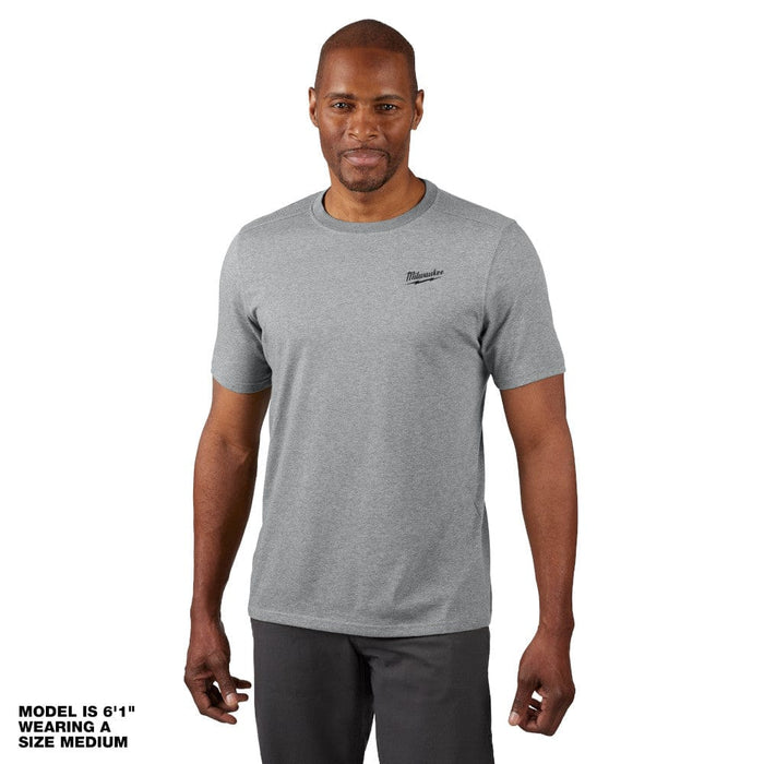 Milwaukee Tool Apparel and Safety Gear Milwaukee Hybrid Work Tee - Short Sleeve - Gray L