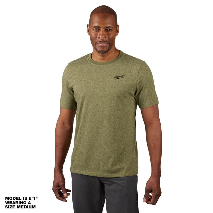 Milwaukee Tool Apparel and Safety Gear Milwaukee Hybrid Work Tee - Short Sleeve - Green L