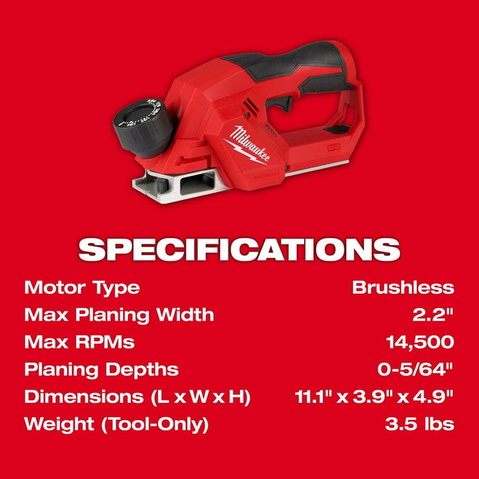 Milwaukee Tool Tools Milwaukee M12™ Brushless 2" Planer