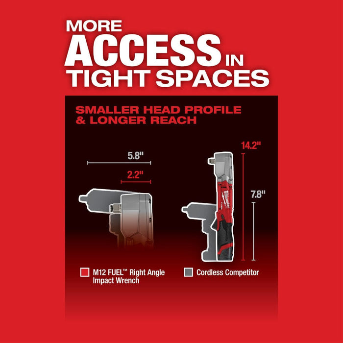 Milwaukee Tool Tools Milwaukee M12 FUEL™ 1/2" Right Angle Impact Wrench