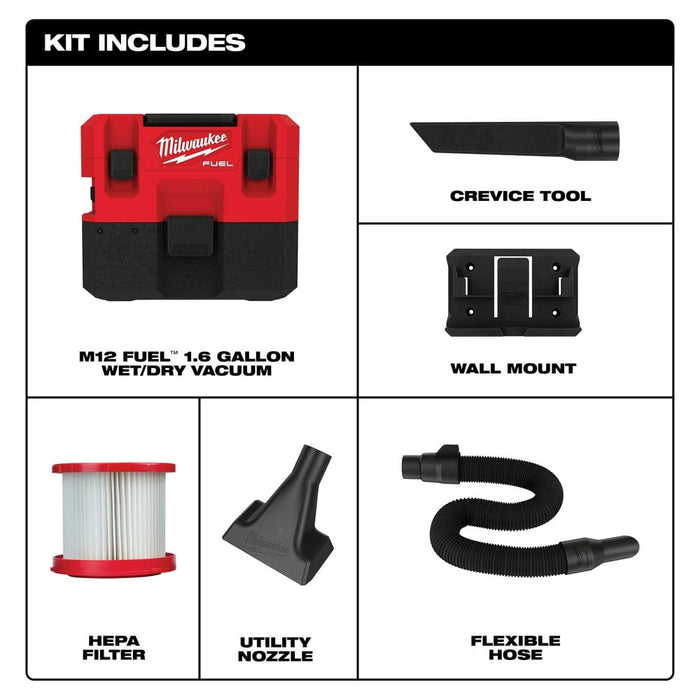 Milwaukee Tool Milwaukee M12 FUEL™ 1.6 Gallon Wet/Dry Vacuum