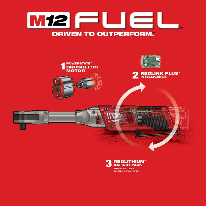 Milwaukee Tool Tools Milwaukee M12 FUEL™ 3/8 in. Extended Reach Ratchet