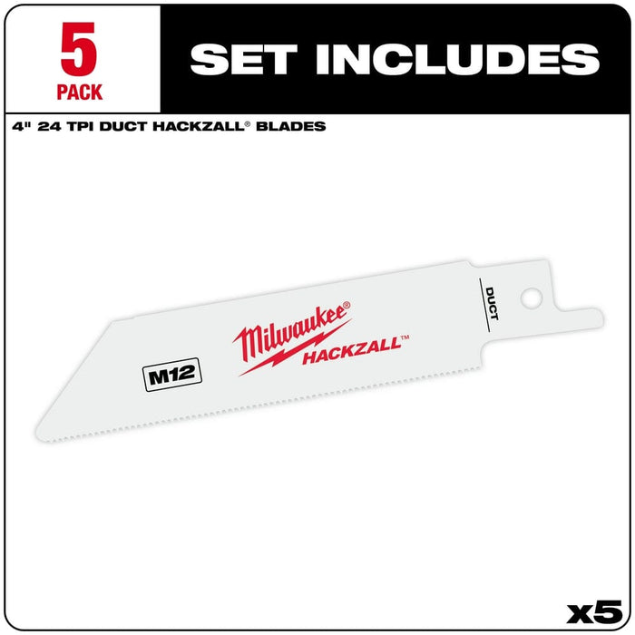 Milwaukee Tool Accessories Milwaukee M12 HACKZALL® Bi-Metal Blade - Duct 5PK