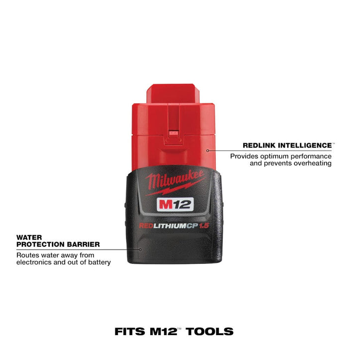 Milwaukee Tool Tools Milwaukee M12™ REDLITHIUM™ 1.5Ah Battery Pack