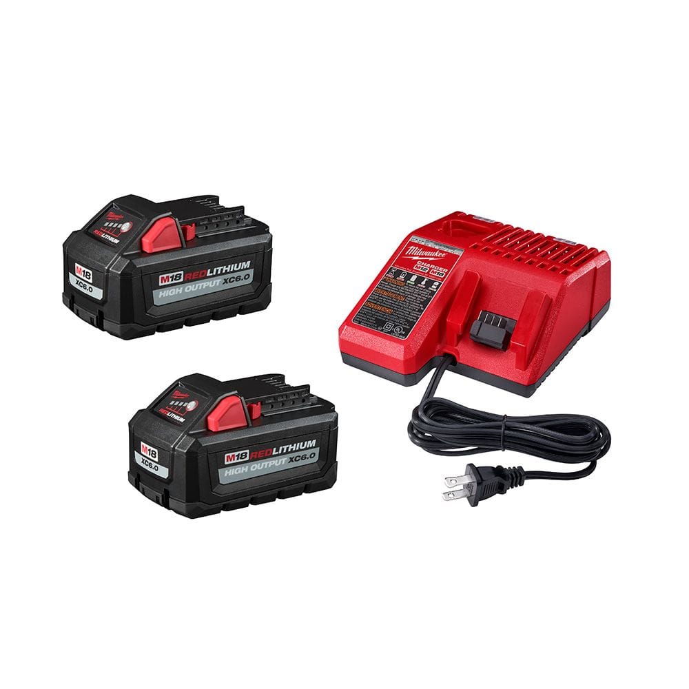 Milwaukee Tool Milwaukee M18 18-Volt Lithium-Ion High Output Starter Kit with Two 6.0 Ah Battery and Charger