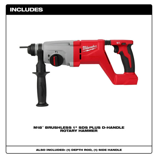 Milwaukee Tool Milwaukee M18™ Brushless 1” SDS Plus D-Handle Rotary Hammer