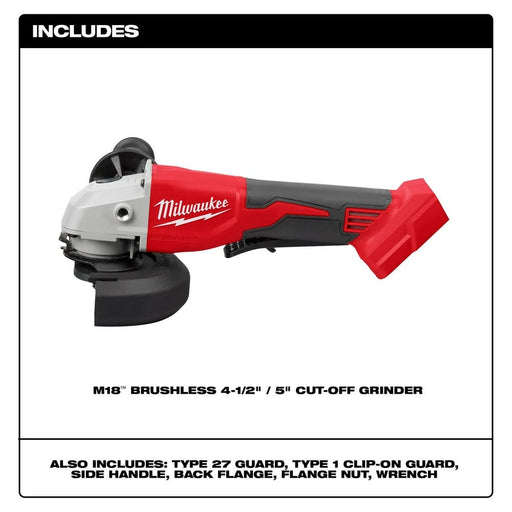 Milwaukee Tool Tools Milwaukee M18™ Brushless 4-1/2" / 5" Cut-Off Grinder, Paddle Switch