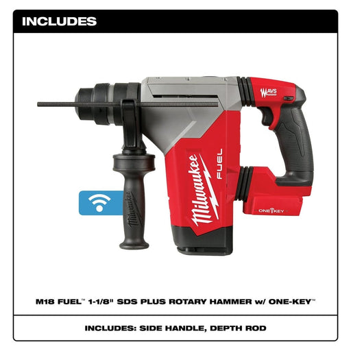 Milwaukee Tool Tools Milwaukee M18 FUEL™ 1-1/8" SDS Plus Rotary Hammer w/ ONE-KEY™