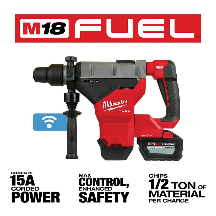 Milwaukee Tool Tools Milwaukee M18 FUEL™ 1-3/4 in. SDS Max Rotary Hammer with One Key™ Two HD12.0 Battery Kit