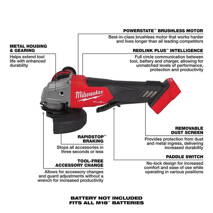 Milwaukee Tool Tools Milwaukee M18 FUEL™ 4-1/2" / 5" Grinder Paddle Switch, No-Lock