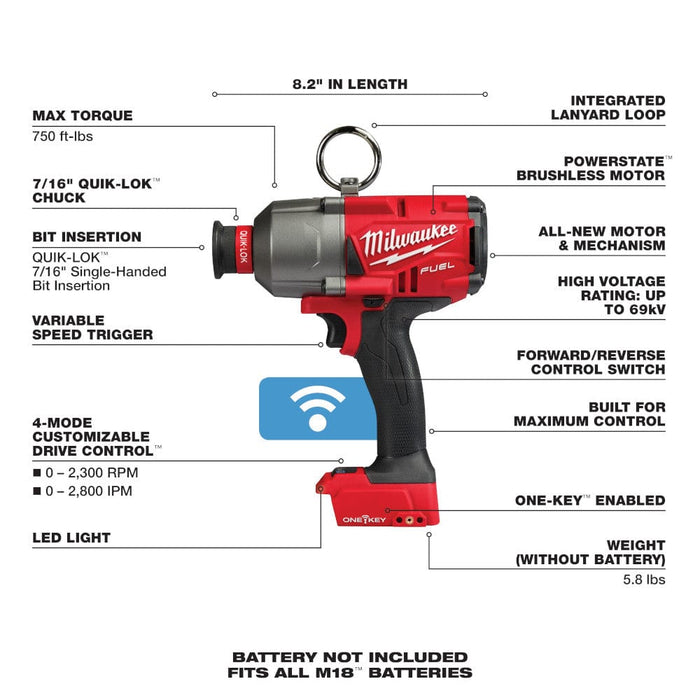 Milwaukee Tool Tools Milwaukee M18 FUEL™ 7/16 in. Hex Utility HTIW w/ ONE-KEY™