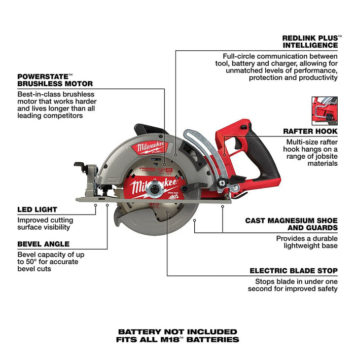 Milwaukee Tool Tools Milwaukee M18 FUEL™ Rear Handle 7-1/4 in. Circular Saw