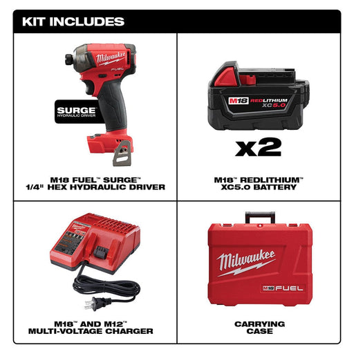 Milwaukee Tool Tools Milwaukee M18 FUEL™ SURGE™ 1/4 in. Hex Hydraulic Driver Kit