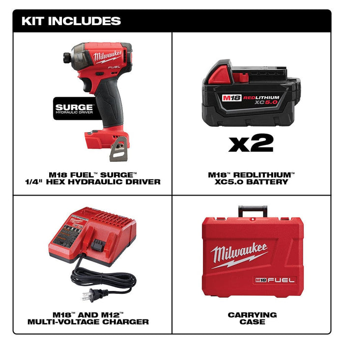 Milwaukee Tool Tools Milwaukee M18 FUEL™ SURGE™ 1/4 in. Hex Hydraulic Driver Kit