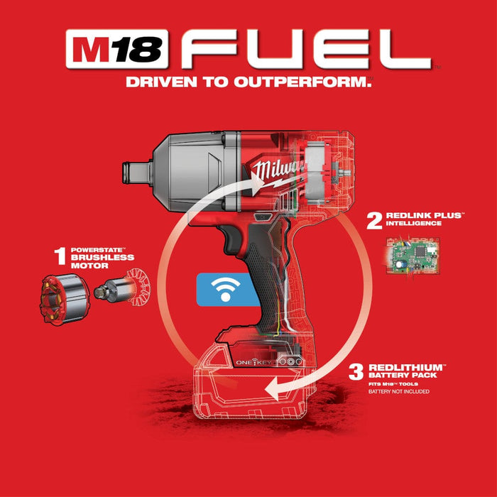 Milwaukee Tool Tools Milwaukee M18 FUEL™ w/ONE-KEY™ High Torque Impact Wrench 3/4 in. Friction Ring