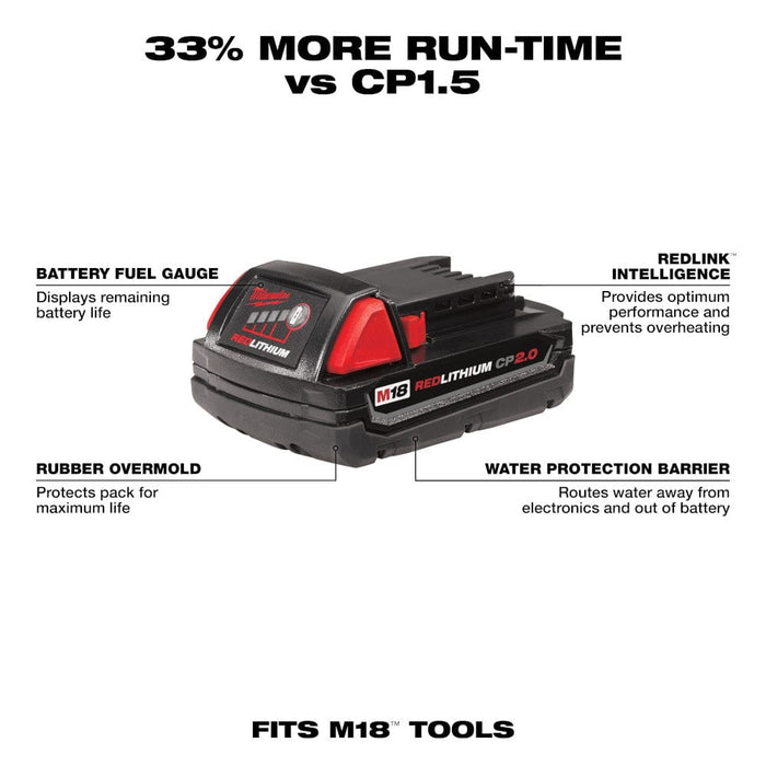 Milwaukee Tool Tools Milwaukee M18™ REDLITHIUM™ 2.0Ah Compact Battery Pack