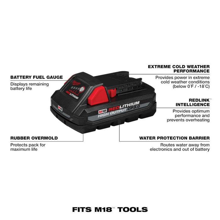 Milwaukee Tool Power Tools Accessories Milwaukee M18™ REDLITHIUM™ HIGH OUTPUT™ CP3.0 Battery 2 Pack