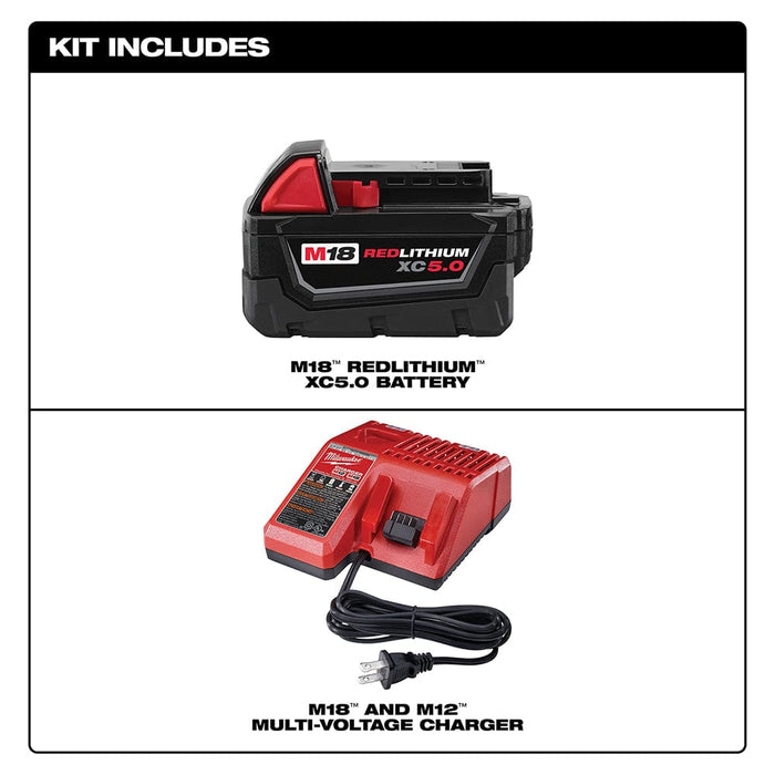 Milwaukee Tool Milwaukee M18™ REDLITHIUM™ XC 5.0Ah Battery and Charger Starter Kit