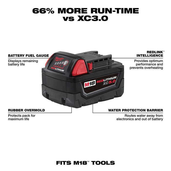 Milwaukee Tool Milwaukee M18™ REDLITHIUM™ XC 5.0Ah Battery and Charger Starter Kit