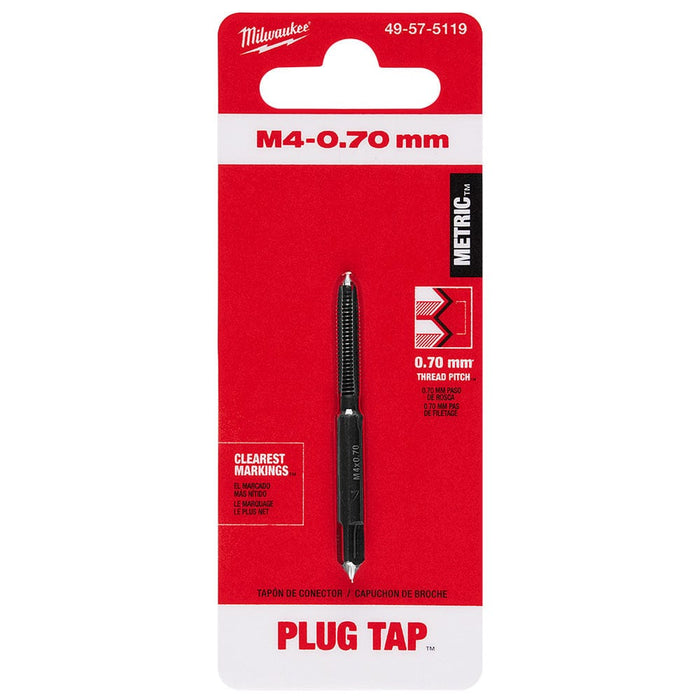 Milwaukee Tool Accessories Milwaukee M4-0.70 mm Straight Flute Plug Tap