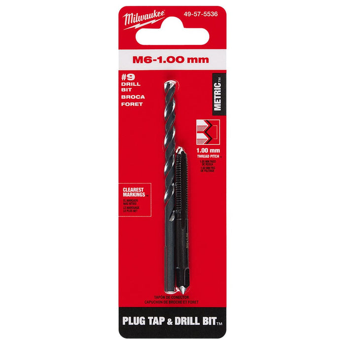 Milwaukee Tool Power Tools Accessories Milwaukee M6-1.00 mm Straight Flute Plug Tap & #9 Drill Bit