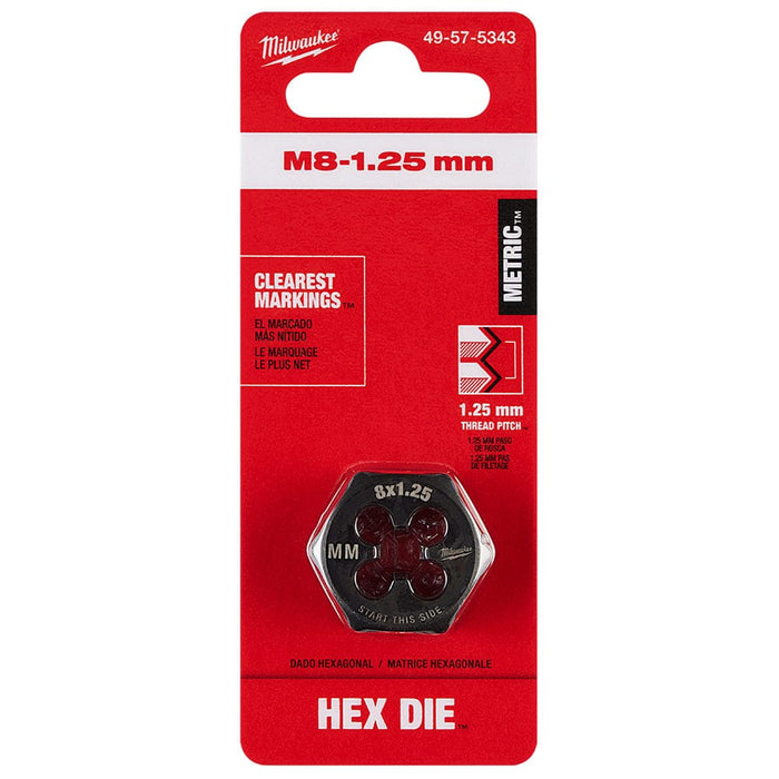 Milwaukee Tool Accessories Milwaukee M8-1.25 mm 1-Inch Hex Threading Die