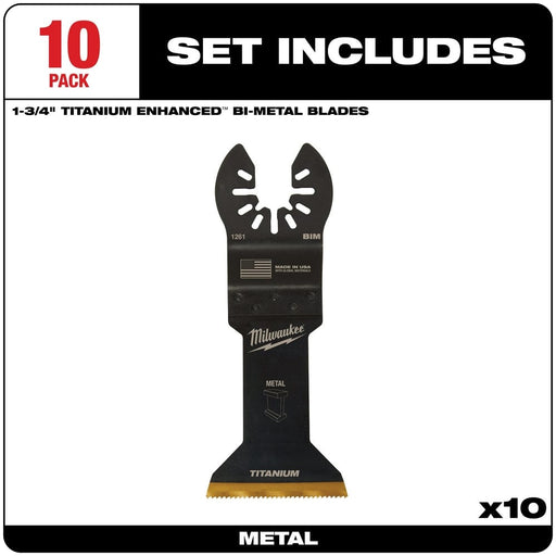 Milwaukee Tool Accessories Milwaukee Milwaukee® OPEN-LOK™ 1-3/4" TITANIUM ENHANCED BI-METAL METAL BLADES 10PK