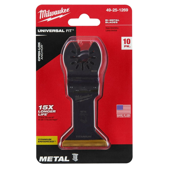 Milwaukee Tool Accessories Milwaukee Milwaukee® OPEN-LOK™ 1-3/4" TITANIUM ENHANCED BI-METAL METAL BLADES 10PK