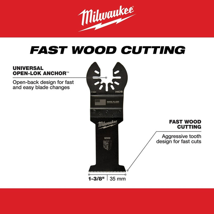 Milwaukee Tool Accessories Milwaukee Milwaukee® OPEN-LOK™ 1-3/8" HCS WOOD BLADE 1PK