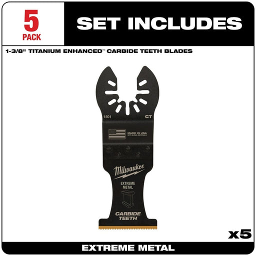 Milwaukee Tool Accessories Milwaukee Milwaukee® OPEN-LOK™ 1-3/8" TITANIUM ENHANCED CARBIDE TEETH METAL BLADE 5PK