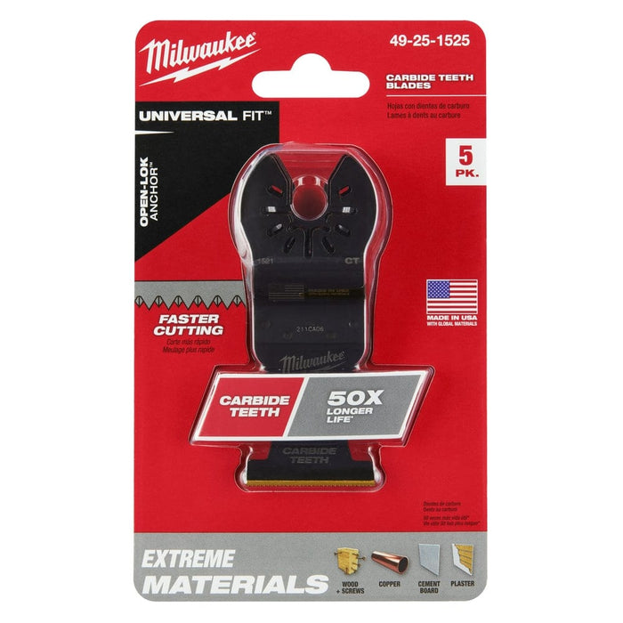 Milwaukee Tool Accessories Milwaukee Milwaukee® OPEN-LOK™ 1-3/8" TITANIUM ENHANCED CARBIDE TEETH MULTI-MATERIAL BLADE 5PK