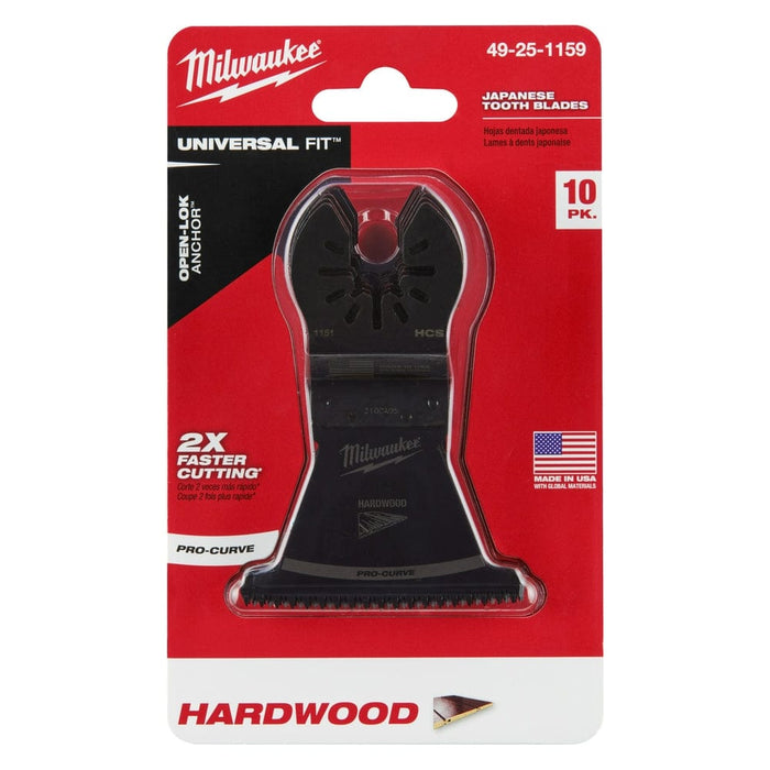 Milwaukee Tool Accessories Milwaukee Milwaukee® OPEN-LOK™ 2-1/2" HCS JAPANESE TOOTH PRO-CURVE™ HARDWOOD BLADE 10PK