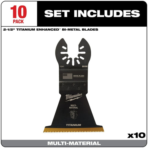 Milwaukee Tool Accessories Milwaukee Milwaukee® OPEN-LOK™ 2-1/2" TITANIUM ENHANCED BI-METAL MULTI-MATERIAL BLADES 10PK